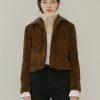 [TMO BY 13MONTH] Winter 21 LEATHER COLLARED FLEECE JACKET (BROWN)