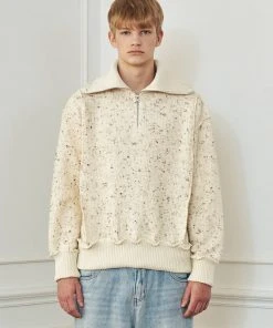 [LECYTO] Winter 21 ZIP-UP COLLAR WOOL TURTLE NECK KNIT_[IVORY] Best Sellers