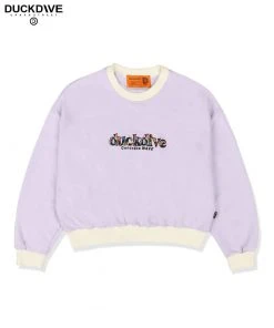 [DUCKDIVE] FW 21 Logo Cropped Sweatshirt Lavender