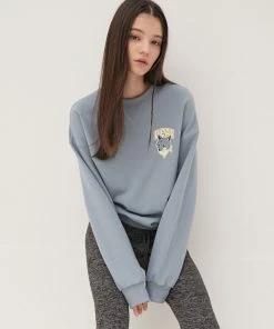 Best Sellers [DEARSTALKER] FW 21 CUSTO SWEAT SHIRT- BLUE