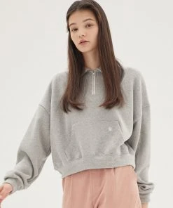 Best Sellers [DEARSTALKER] FW 21 ROUTINE HALF ZIPPUP T- GREY