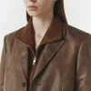[REPOS] FW 21 OVER ECO LETHER LONG JACKET (BROWN)