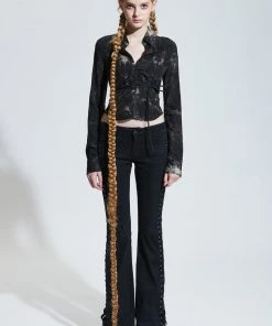 [PAIN OR PLEASURE] FW 21 CORSET SHIRT Black Best Sellers