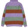 YOUTH BATH [YOUTHBATH] FW 21 OVER-FIT HIGH NECKED COLLAR ST KNIT WEAR_PURPLE