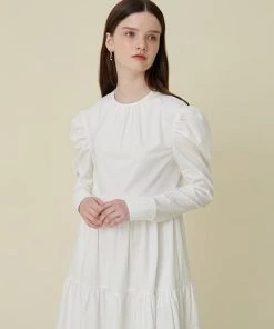 [GOCORI] FW 21 DELICATE TIERED DRESS - WHITE