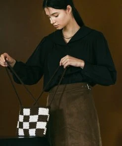 [ANEDIT] Seasonless Checker Knit Bag_BR