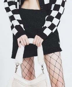 Best Sellers [CRANK] Winter 21 TWEED TASSEL SKIRT_BK