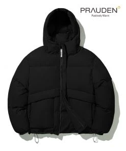 Best Sellers [CODEGRAPHY] Winter 21 Utility Duck Down Hooded Short Padded Jacket_Black