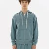 [LECYTO] FW 21 INSIDE-OUT VARSITY HOODIE ZIP-UP_[NILE BLUE] Best Sellers