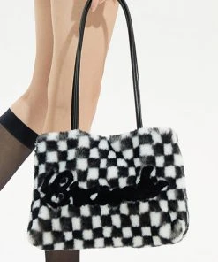 [CRANK] Seasonless ECO FUR SHOULDER BAG_CHECKER
