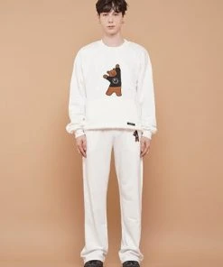 [DXOH] Seasonless BEAR EMBROIDER PANTS [WHITE] Best Sellers