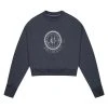 [HARDCORE HAPPINESS] FW 21 Signature Logo Cropped Sweatshirt Charcoal