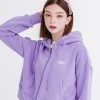 [DAYLIFE] Seasonless Crop Reversible Hoodie Zip-up (PURPLE)