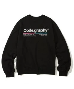 [CODEGRAPHY] Winter 21 Color Chip Logo Crew Neck_Black