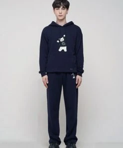[DXOH] Seasonless BEAR EMBROIDER PANTS [NAVY] Best Sellers
