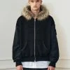 [LECYTO] Winter 21 INSIDE-OUT BIKER HOODIE ZIP-UP_[BLACK]