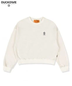 [DUCKDIVE] FW 21 Spade Cropped Sweatshirt Ivory