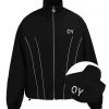 [OY] FW 21 CURVE LINE LOGO TRACK JACKET-BLACK