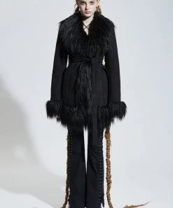 Best Sellers [PAIN OR PLEASURE] Winter 21 NANA SHEARLING FUR COAT_black