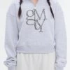[GIMMETHEYOUNG] FW 21 APPLIQUE LOGO HALF ZIP_UP(S) / GREY