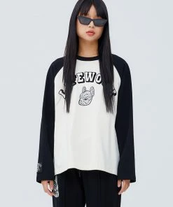[LIFEWORK] FW 21 Woman) Side RADOG Raglan Long-sleeved T-shirt Best Sellers