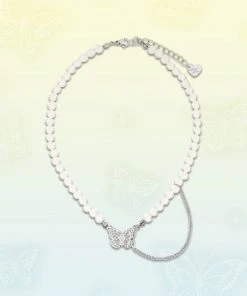 [ALMOSTBLUE] Seasonless BUTTERFLY PEARL CHOKER