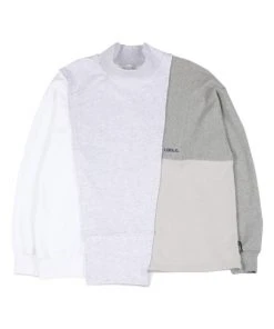 [AJO BY AJO] FW 21 High-neck Mixed Sweatshirt [Light Grey]