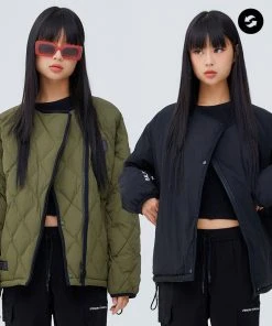 [LIFEWORK] FW 21 Woman) Diagonal Linezipper Lightweight Reversible Down Jacket