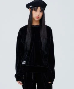 [LIFEWORK] FW 21 Woman) Velvet Logo Man To Man