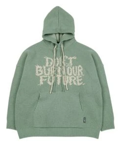 [AJO BY AJO] FW 21 Oversized (19) Slogan Wool Knit Hoodie [Mint]