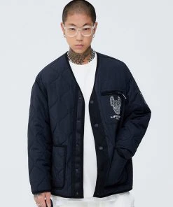 [LIFEWORK] FW 21 Embroidery V-neck Quilting Jacket Best Sellers