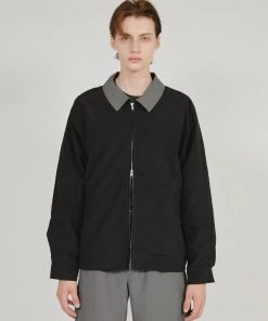 [FLAREUP] Winter 21 Stitch Wind Breaker Jacket - Black & Dark Gray (FU-028)