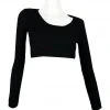 [CODE SHION] Winter 21 Crop U-neck Top [black]