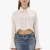 Best Sellers [NANA CREW] FW 21 CROPPED SATIN BLOUSE