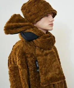 Best Sellers [LECYTO] Seasonless ECO FUR PADDED MIX MUFFLE_[KHAKI BROWN]