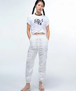 [GIMMETHEYOUNG] 20SS G_CENTER SHIRRING PANTS / WHITE