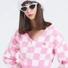 Best Sellers [CRANK] Winter 21 CHECKER CROP CARDIGAN_PK