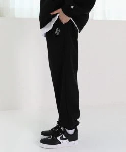 Best Sellers [SEARCH410] Winter 21 KNIT WAFFLE JOGGER PT_BLACK