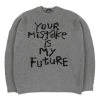 [AJO BY AJO] FW 21 Oversized (20) Slogan Wool Knit Sweater [Melange Grey]