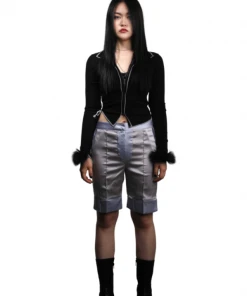 [EONHEY] Seasonless Gleam Fur Cardigan (black)