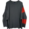 [MPQ] FW 21 Charcoal/Red 1/4 Border Long