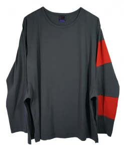 [MPQ] FW 21 Charcoal/Red 1/4 Border Long