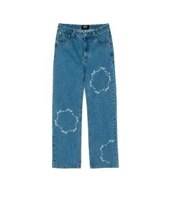 Best Sellers [OY] Winter 21 ROUND LOGO JEANS-BLUE