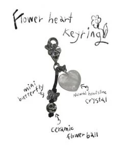 [PINCUNOMARU] Seasonless Flower Heart Keyring