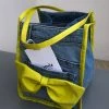 [POPSIZ] Seasonless Denim Upcycled Ribbon Shoulder Bag 002_CHARTREUSE