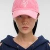 Best Sellers [GIMMETHEYOUNG] Winter 21 CODUROY LOGO BALL_CAP / PINK