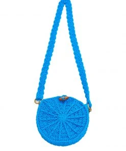 Best Sellers [LECYTO] Seasonless HANDMADE CROCHET TAMBOURINE BAG_[S.BLUE]