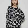 Best Sellers [LUV IS TRUE] Winter 21 CHECKERBOARD KNIT(BLACK)
