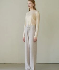 [STEP AROUND] FW 21 MERINO WOOL WIDE KNIT PANTS_SAND