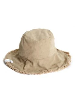 [SLEEPY SLIP] Seasonless REVERSIBLE BEIGE BUCKET HAT SLEEPYS SLIP